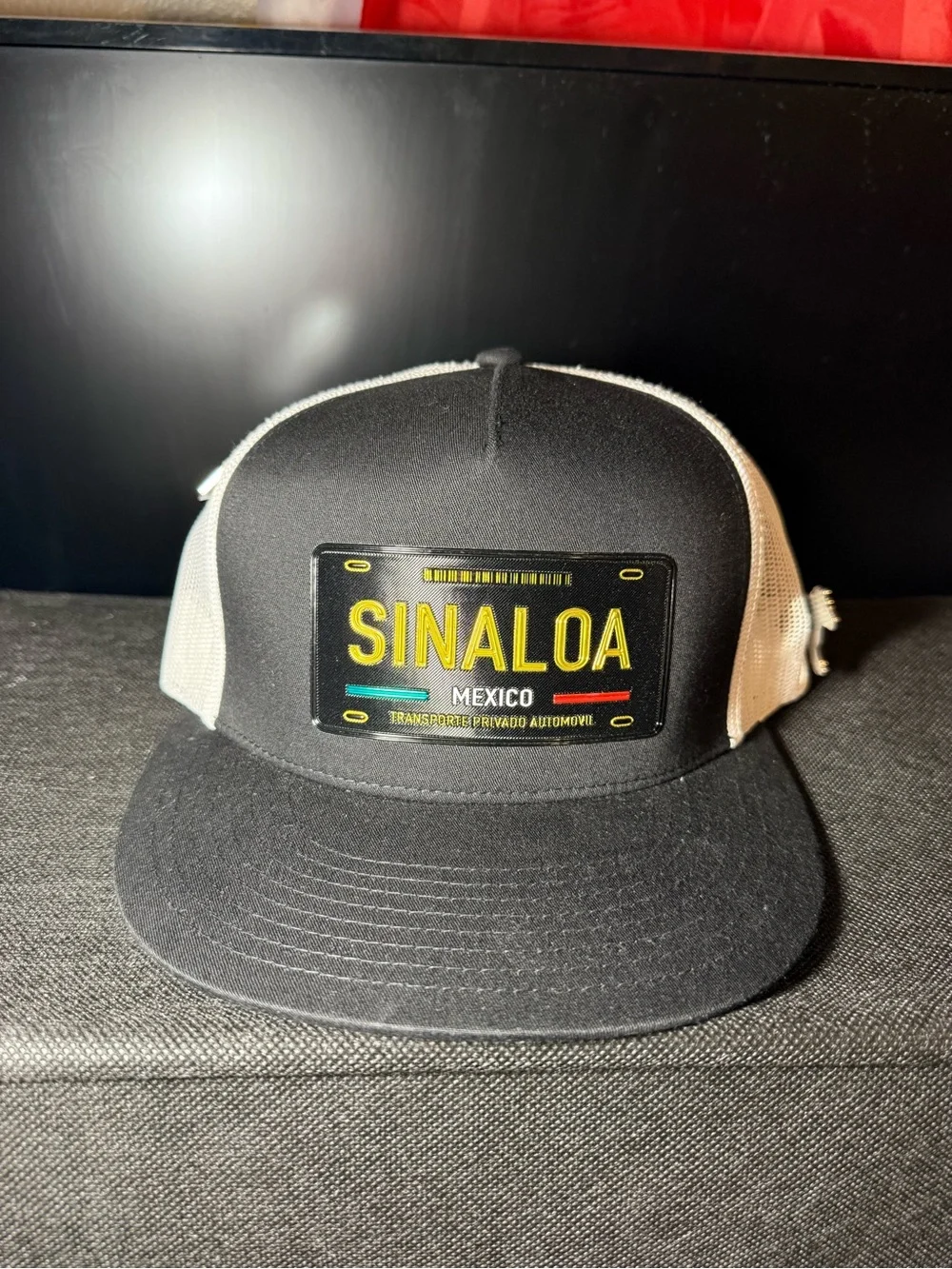 Sinaloa Mexico Black & White Trucker Cap